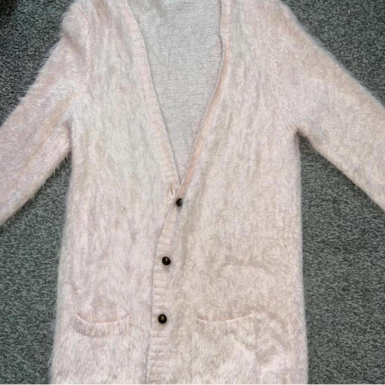Next pink fluffy cardigan Size 6/8 Message before... - Depop