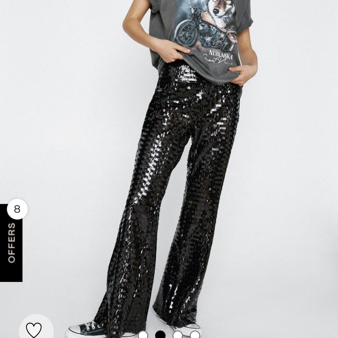 Premium Sequin Disco Flare Pants from Nastygal,
