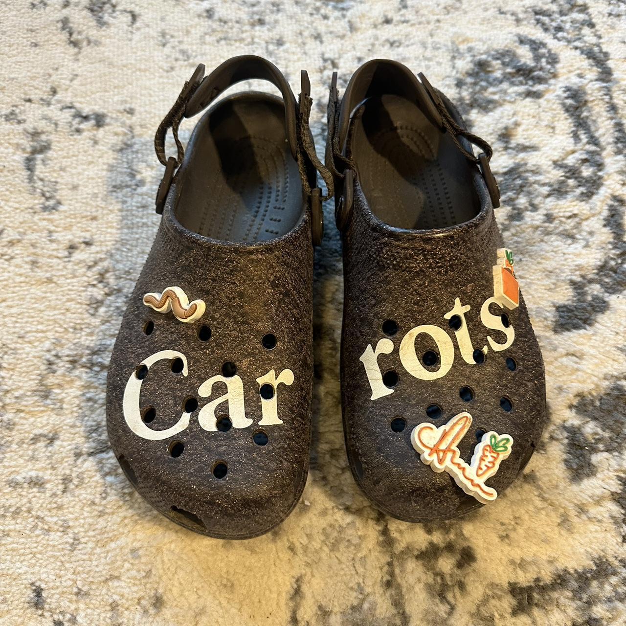Carrot Crocs! Size 6, fit like a 7. Super comfy and... Depop