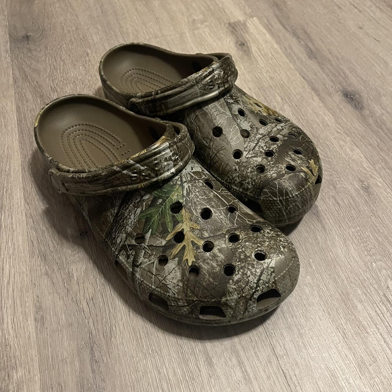 Camo real tree Crocs size 12 - Depop