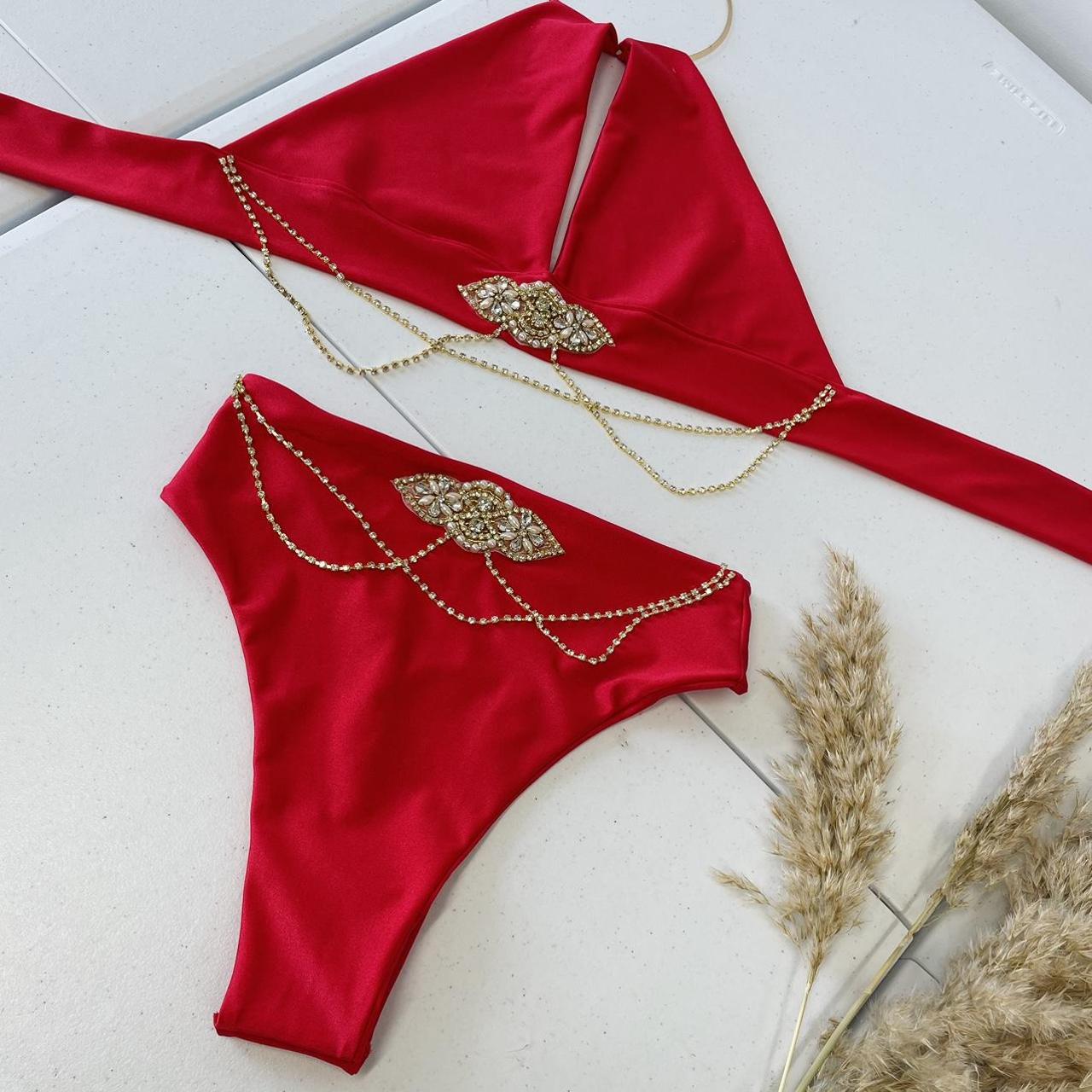 The Grace Poolside Bikini ️ Red bikini with gold... Depop