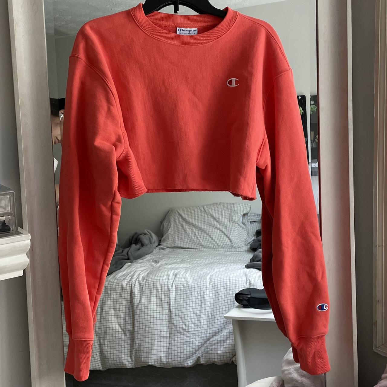 Champion red store cropped sweater