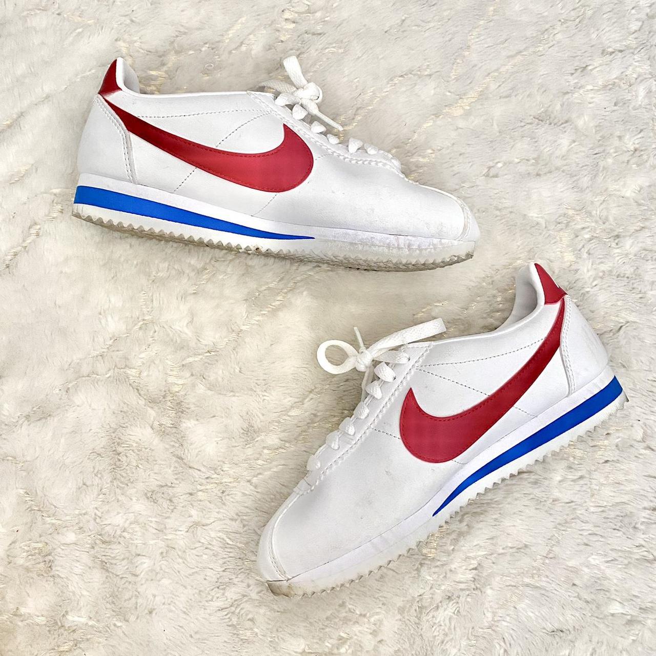 Nike cortez red and blue outlet womens