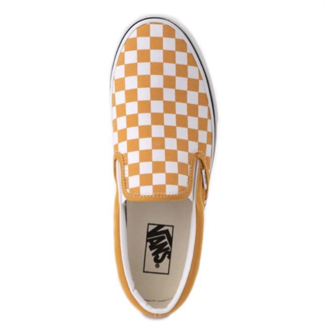 Yellow checkered vans size hot sale 5