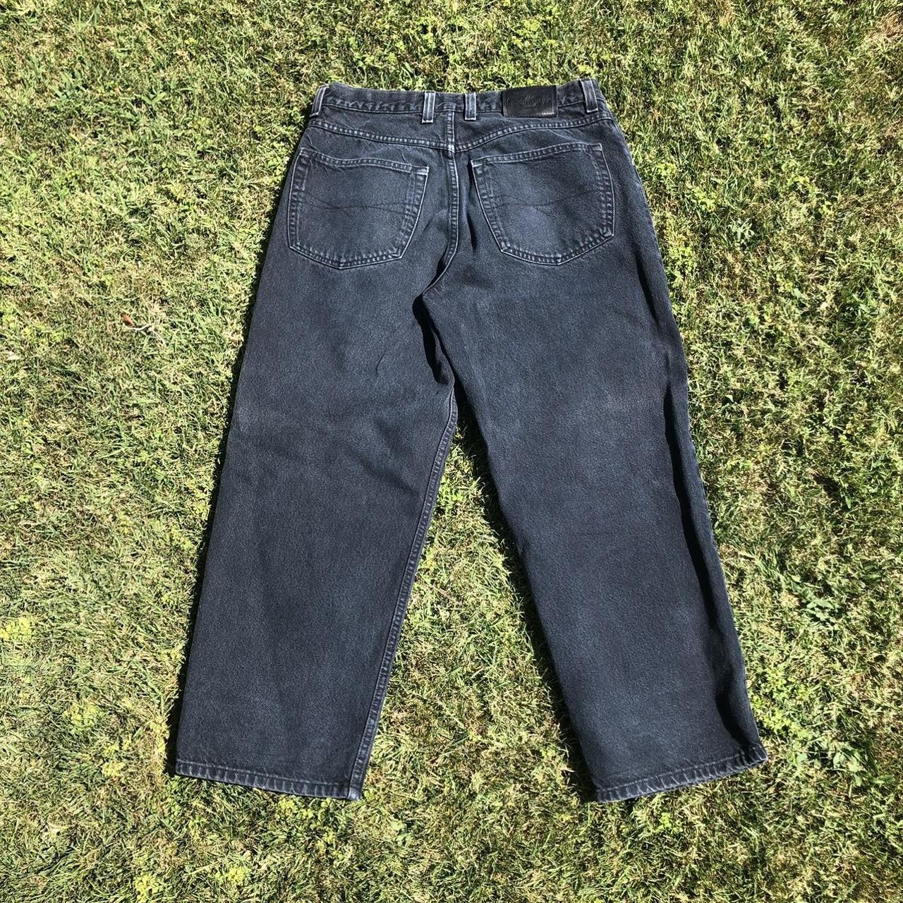 y2k anchor blue baggy jeans 38x30 waist measures to... Depop
