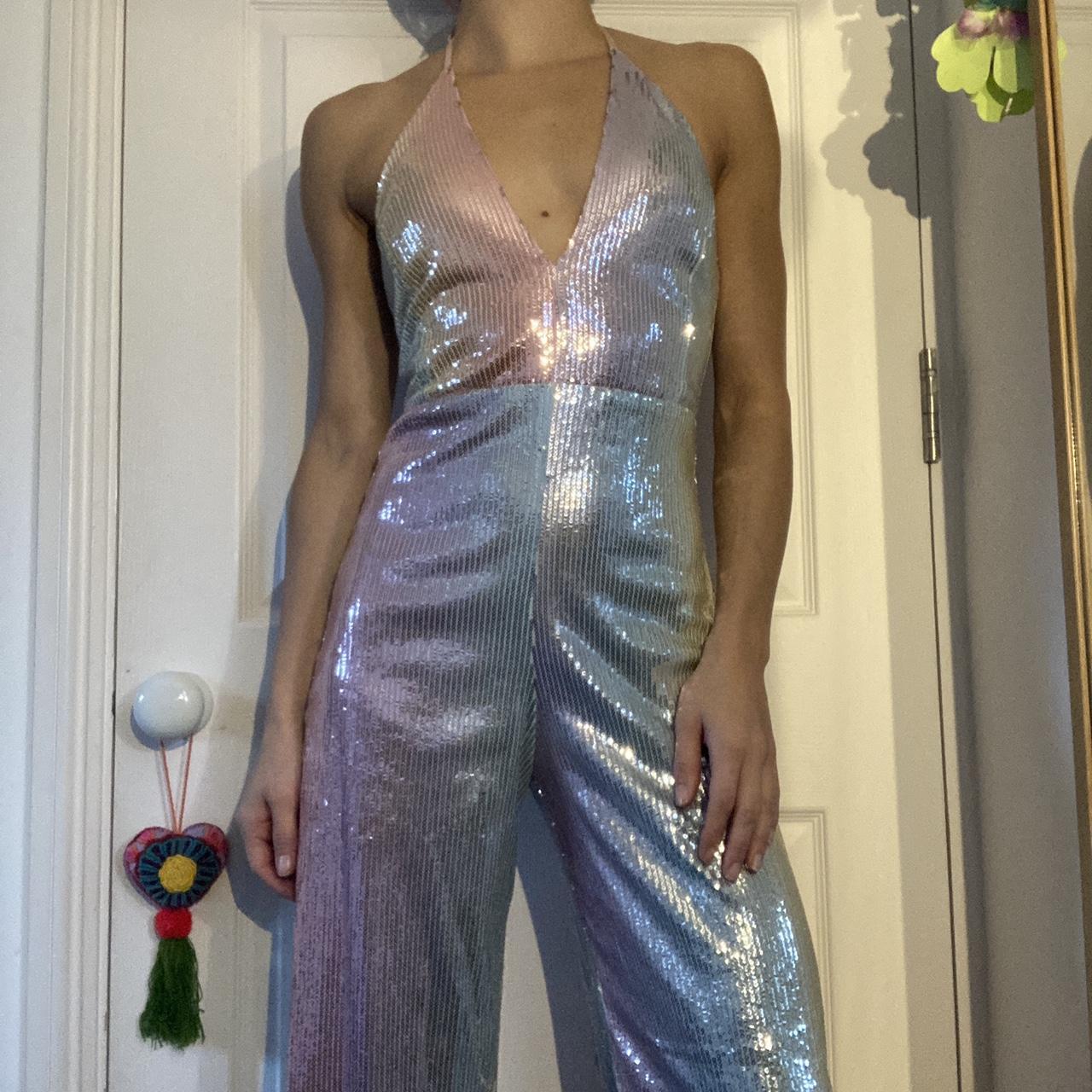 Amazing sequin jumpsuit, Halter-neck and low back