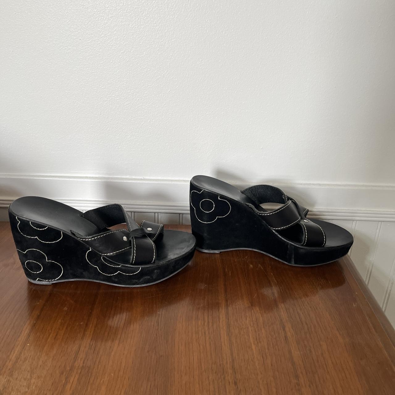 Women's Black and White Sandals | Depop