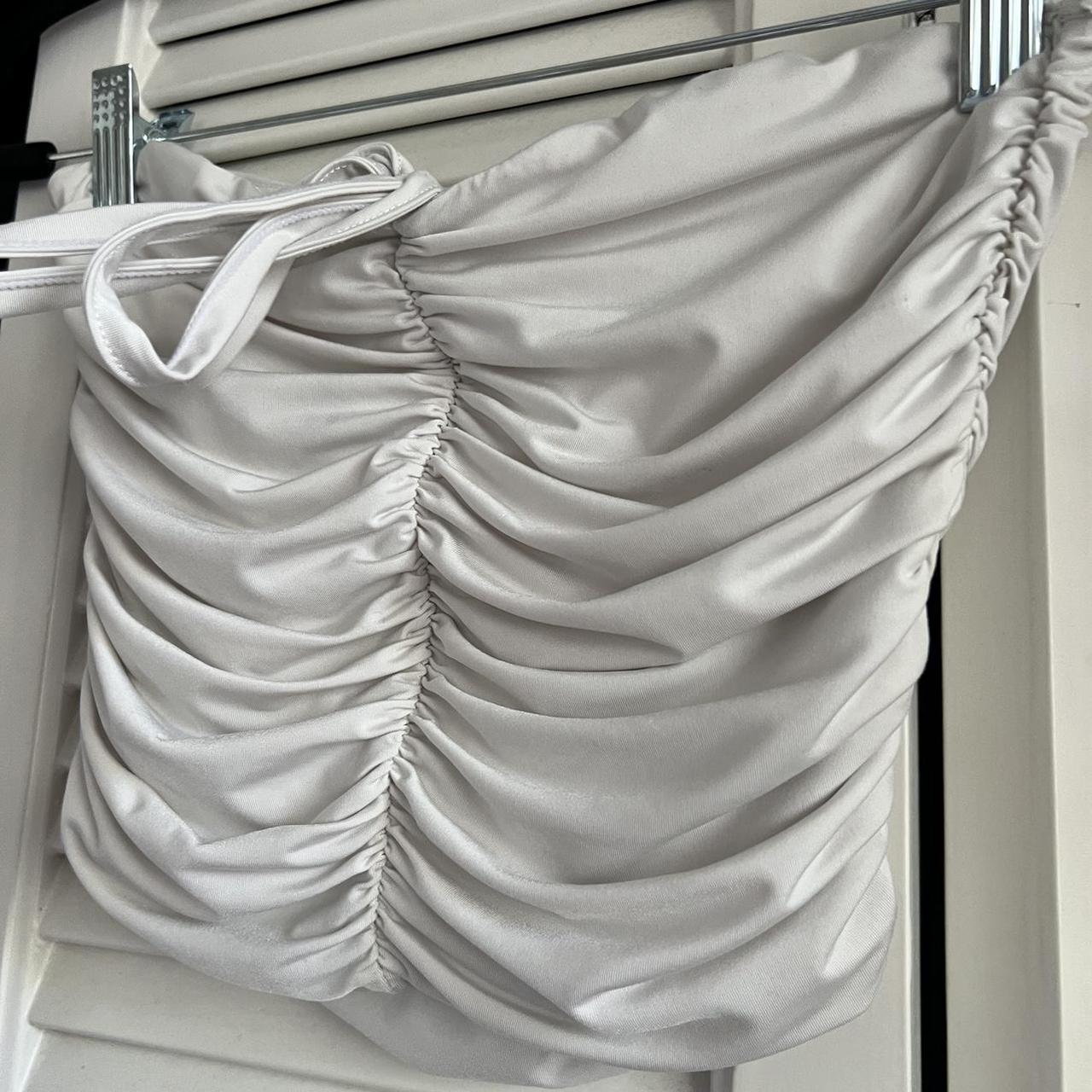 Tiger mist light grey tube top Super flattering,... - Depop