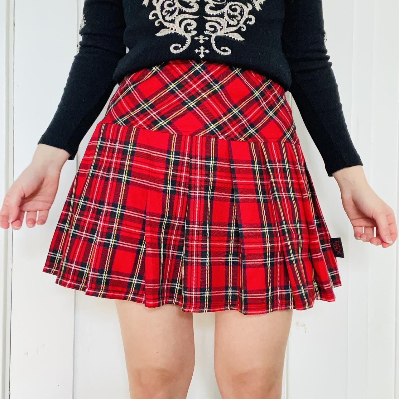 Royal Bones By Tripp Red Plaid Skirt