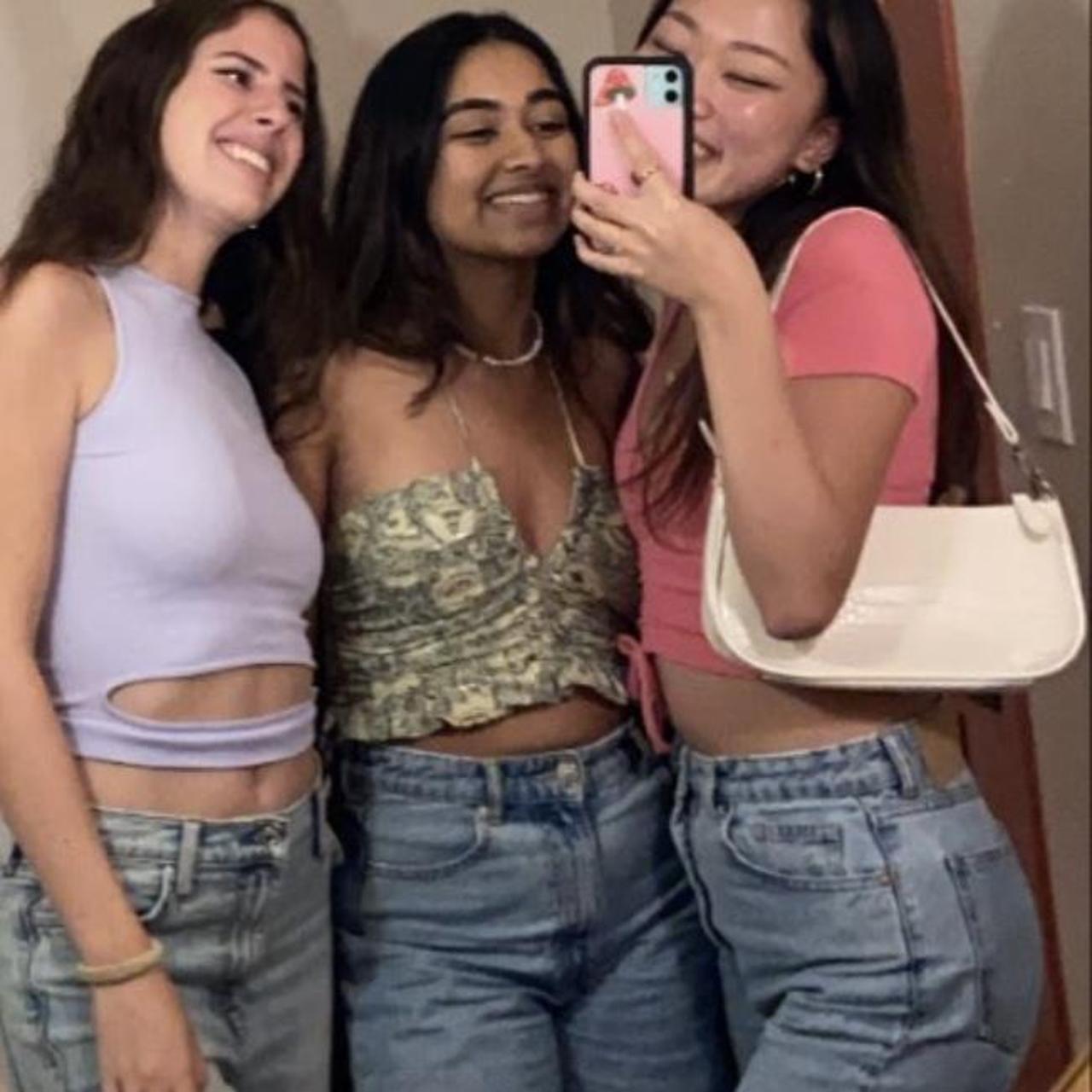 PINK ZARA CROP TOP gently used, no flaws size... Depop