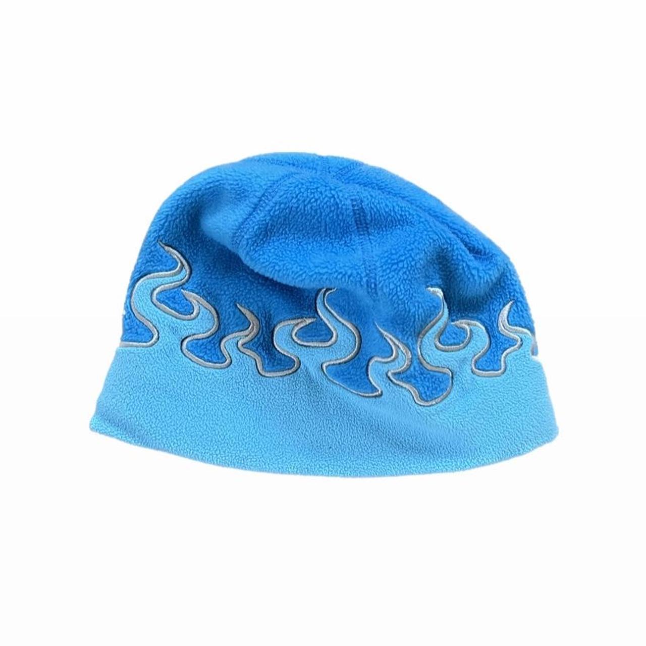 Vintage L.L bean flame fire blue fleece cap hat small Depop