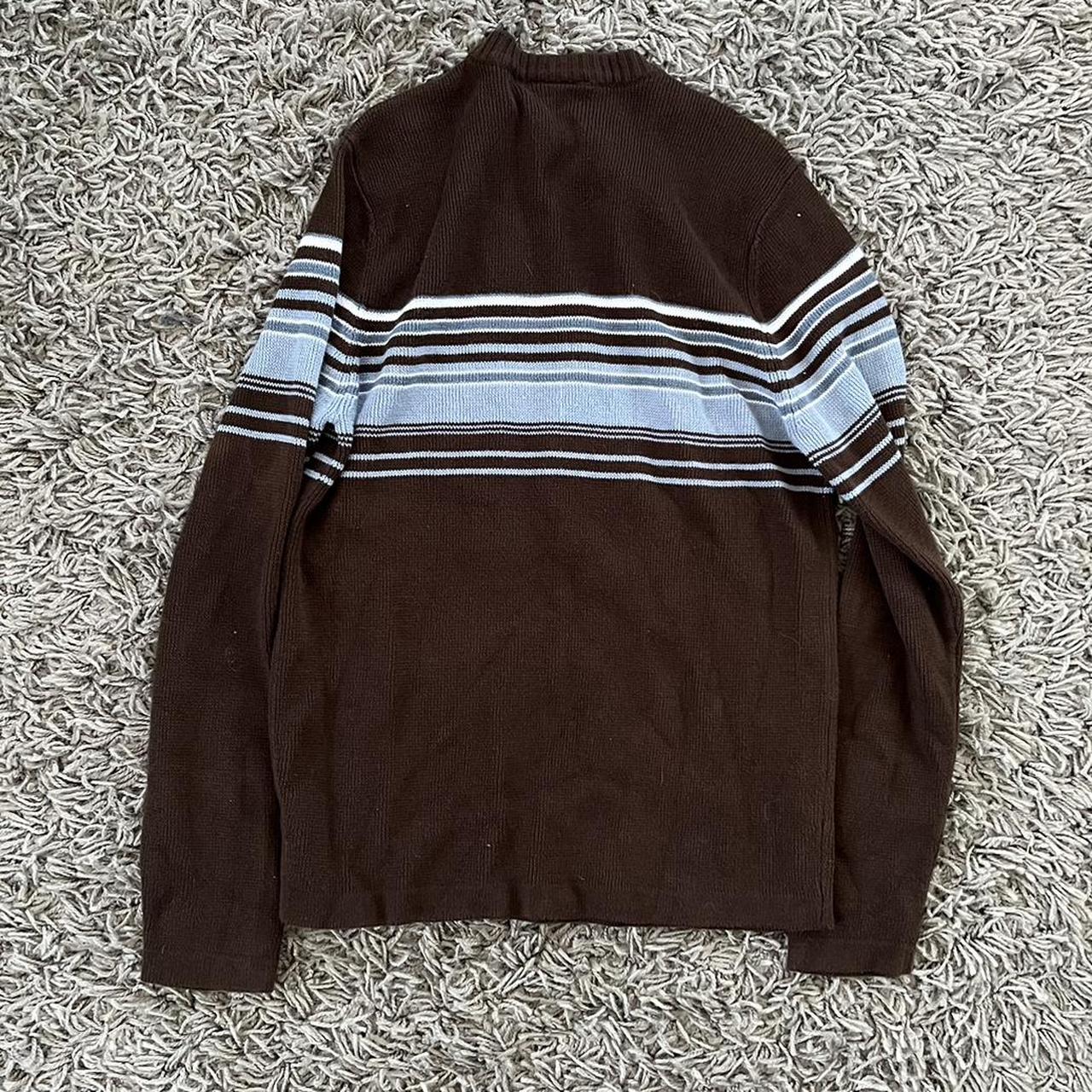 Men's Brown and Blue Jumper Depop