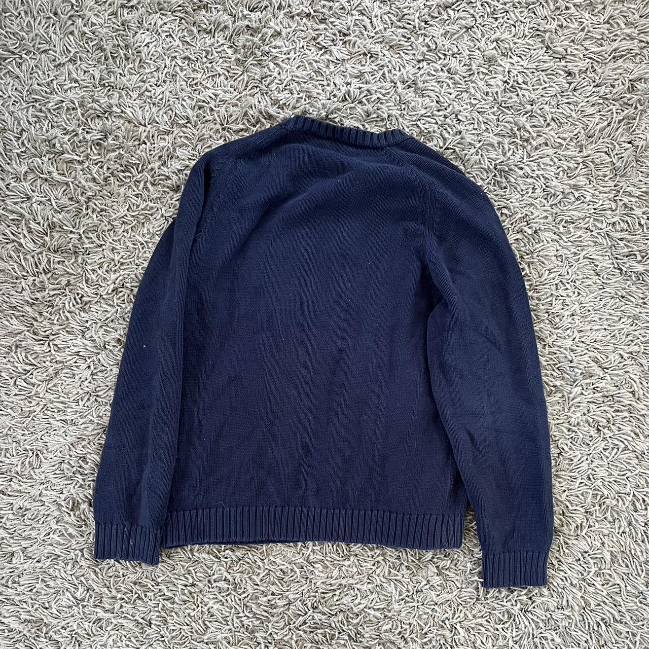 vintage blank chunky knit faded glory navy blue... - Depop