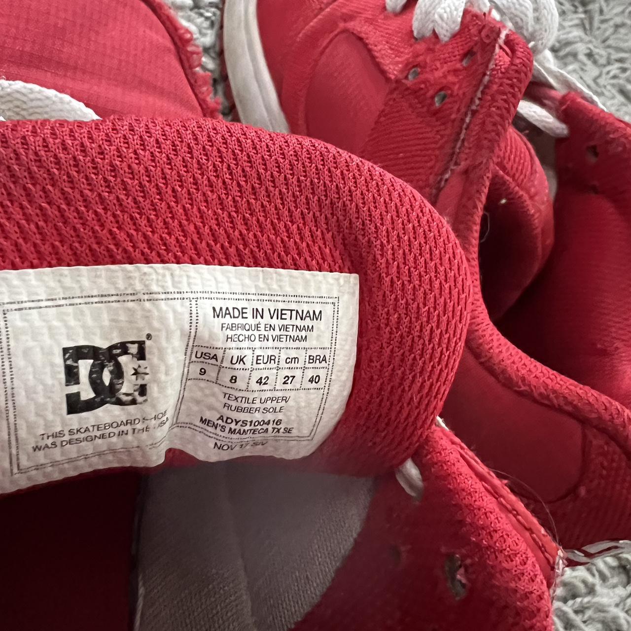 DC Shoes Men's Red and White Trainers | Depop