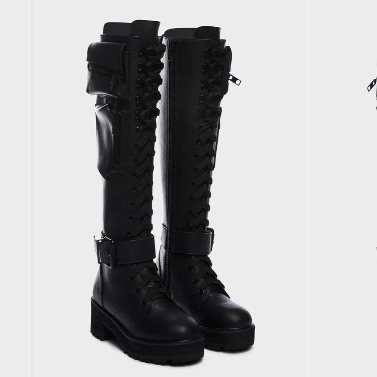 Louis Vuitton combat boots Size 36 Runs small - Depop