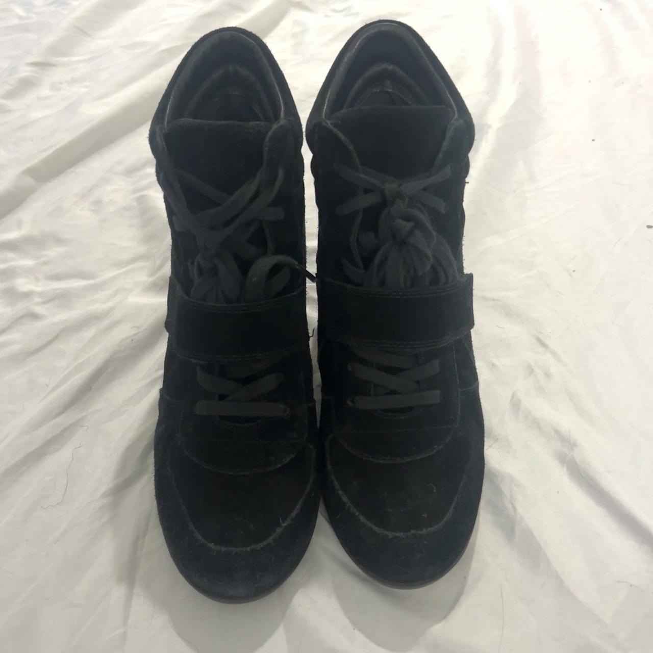 black isabel marant look alike wedge sneakers these... - Depop