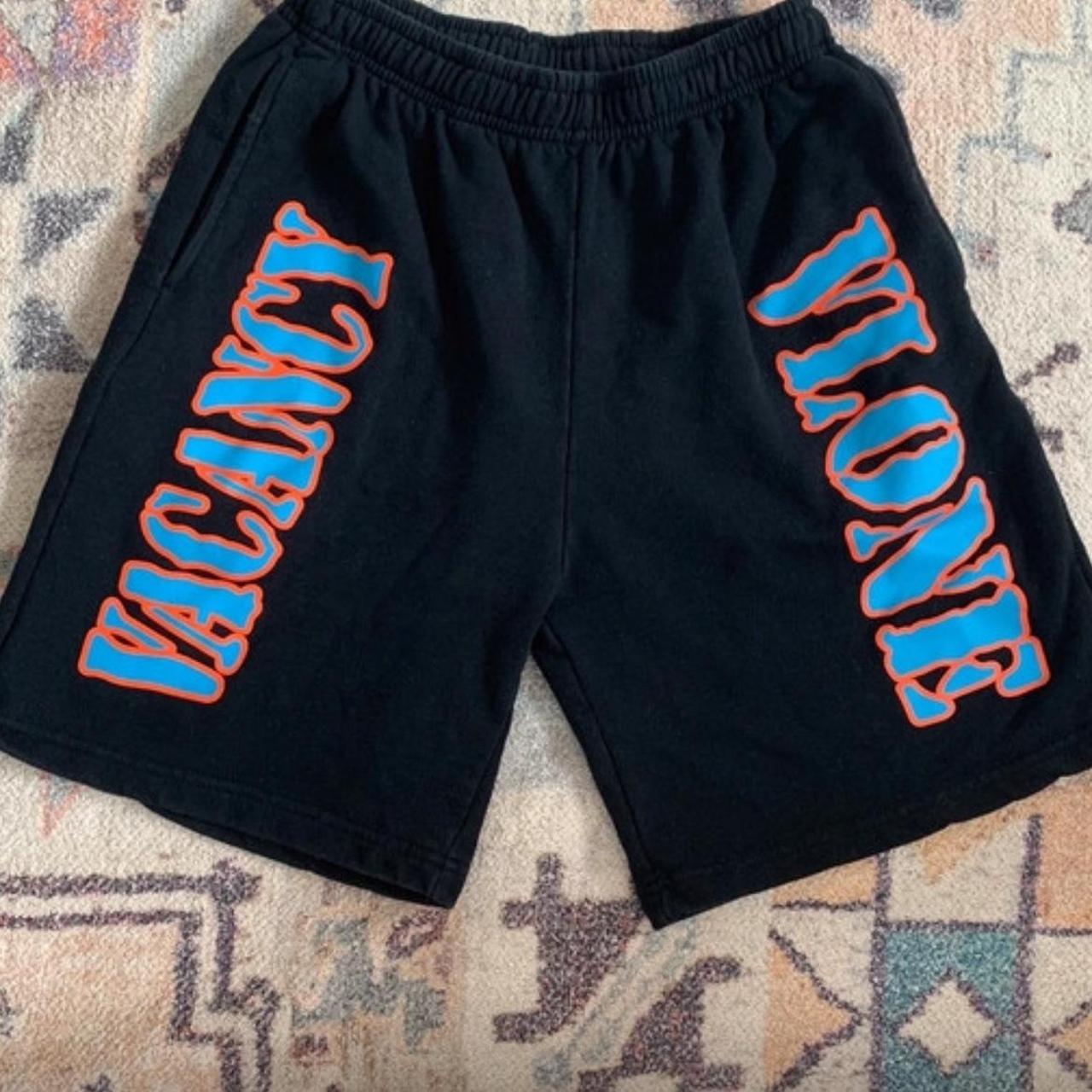 Vlone Vacay blue and orange shorts. Shorts are in Depop