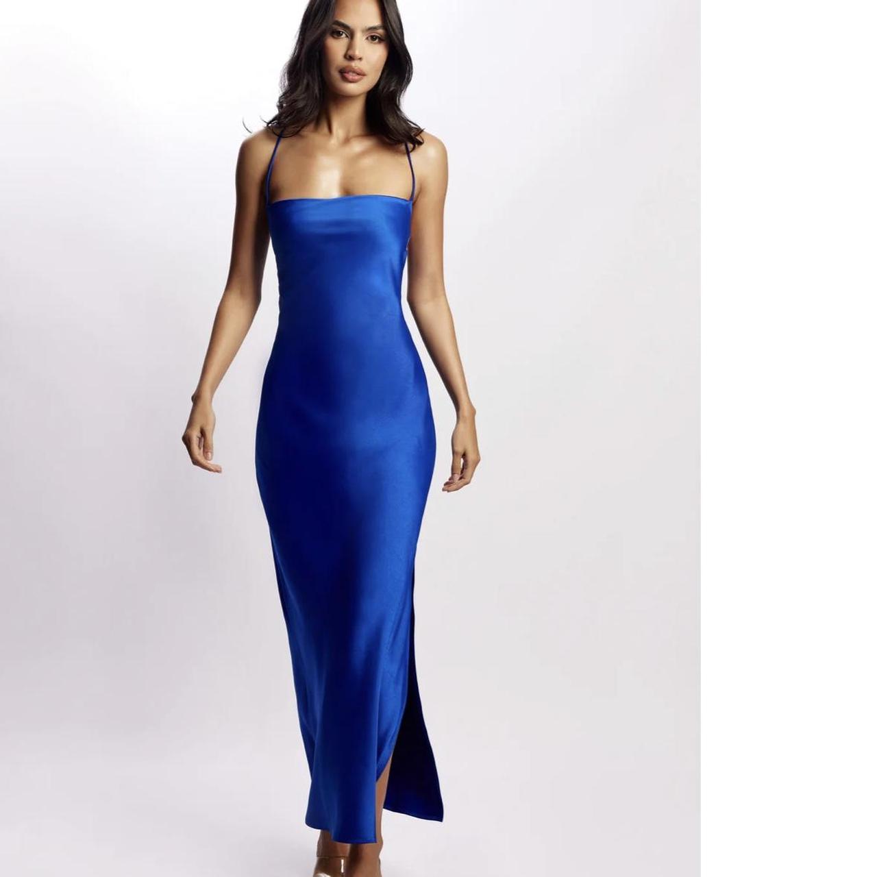 Meshki | Sydney Cobalt Blue Slip Maxi Dress New... - Depop