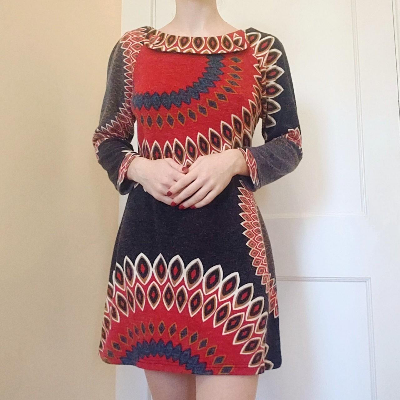 Aryeh 90s 2000s sweater dress Funky red and black. Depop