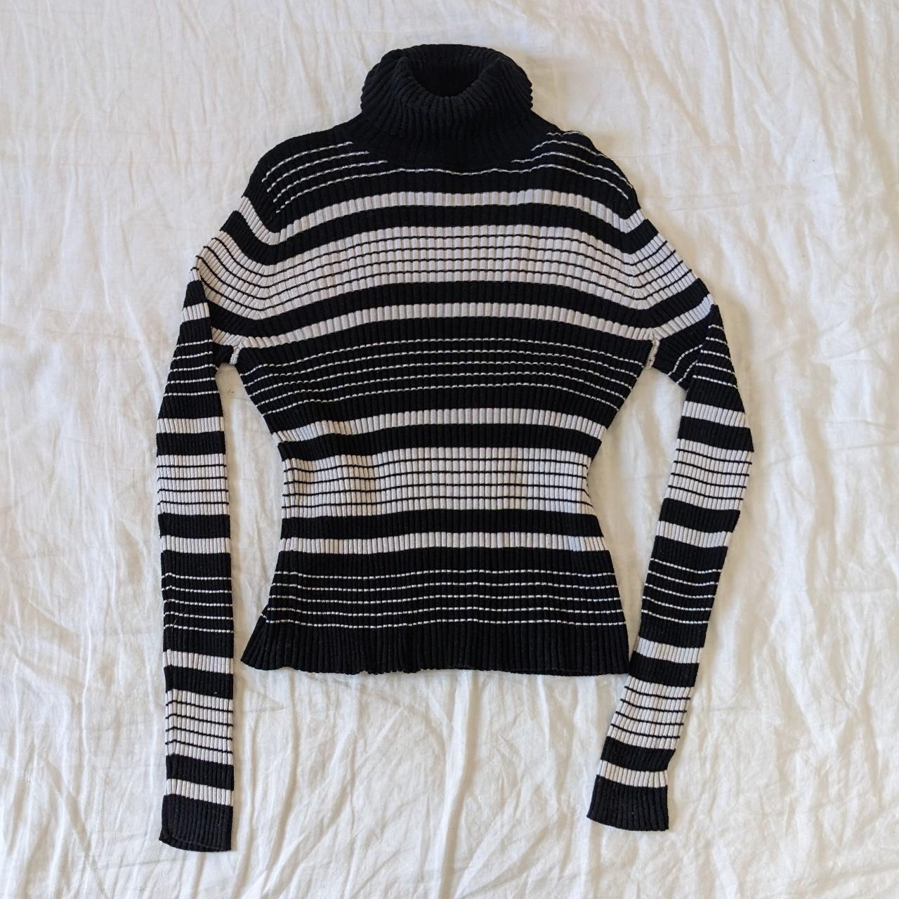 Striped on sale ribbed turtleneck