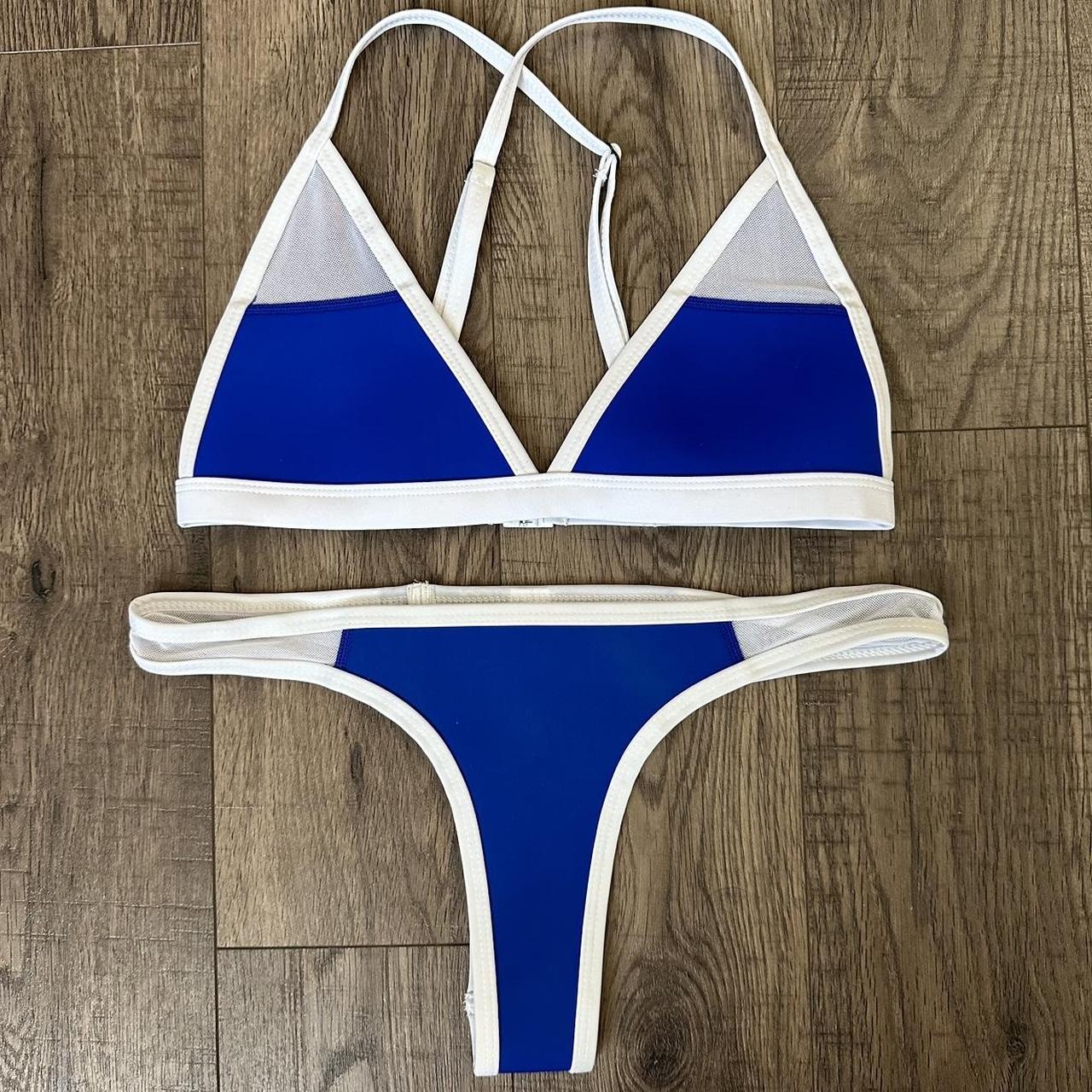 NWOT BLUE MESH HOAKA SWIMWEAR Depop