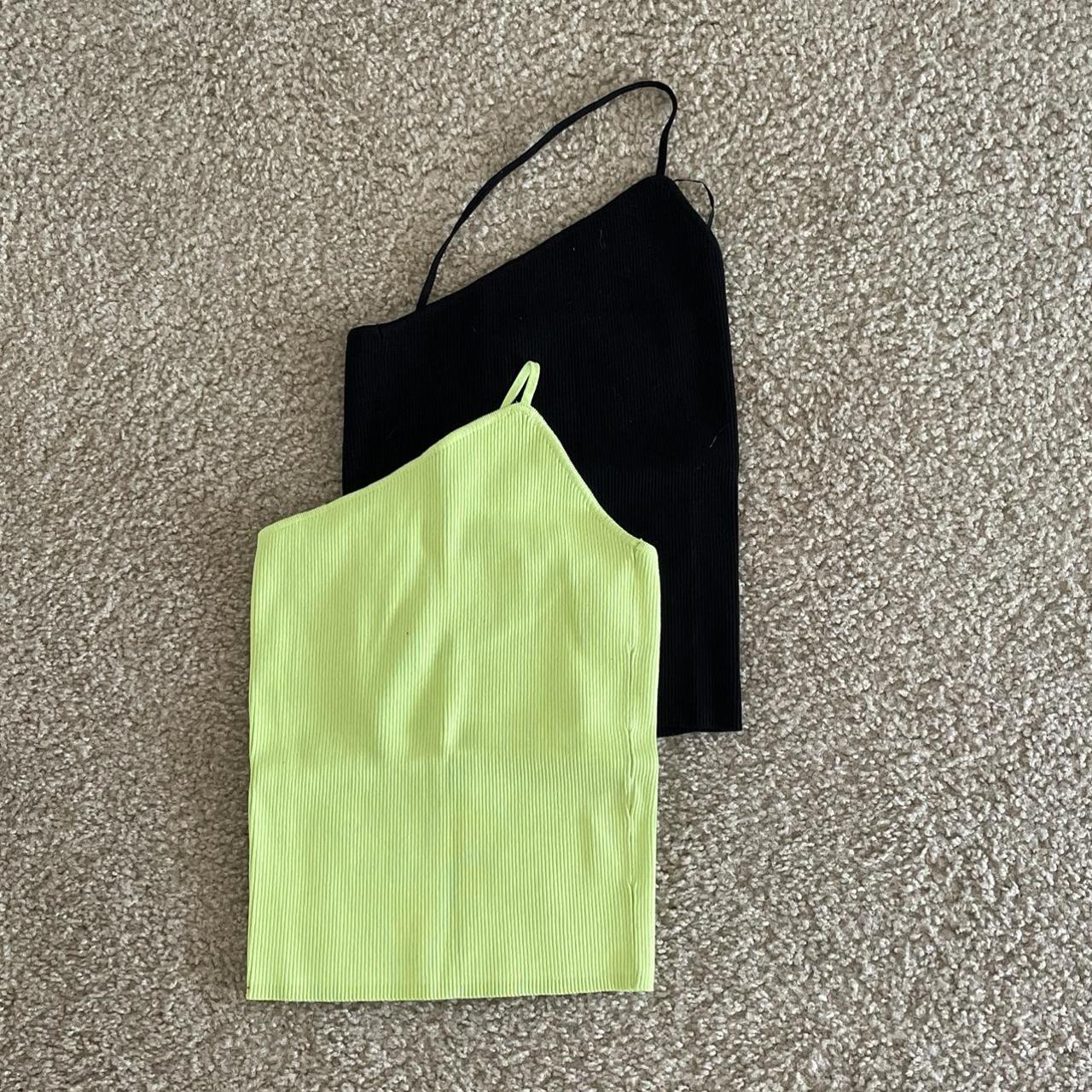 Zara Strapless Zipper Top. Strapless. Straight neck. - Depop