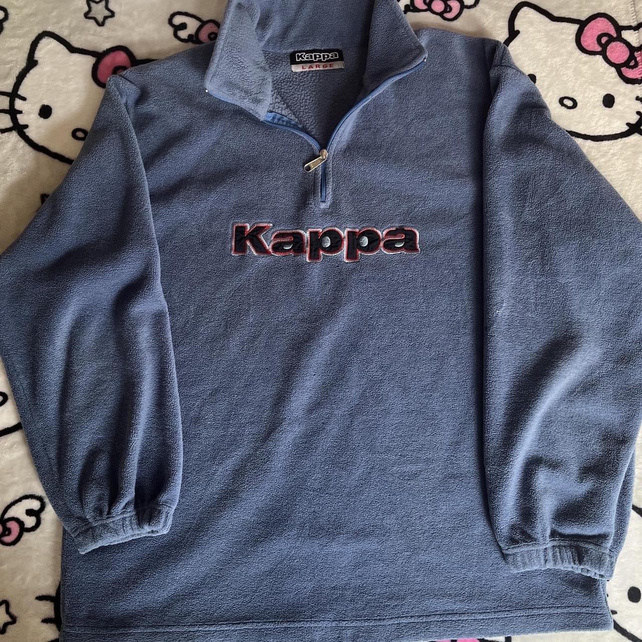 Kappa Men's Sweatshirt Blue L – 90s vintage kappa fleece zip
