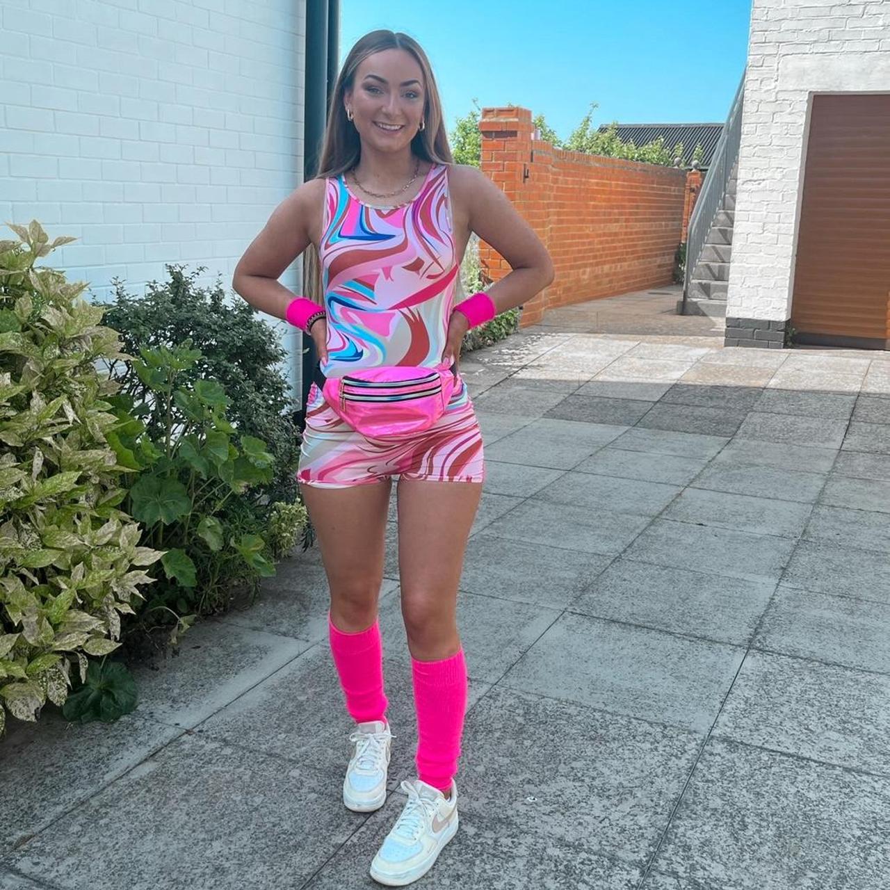 Mr Motivator fancy dress outfit shown on a size - Depop