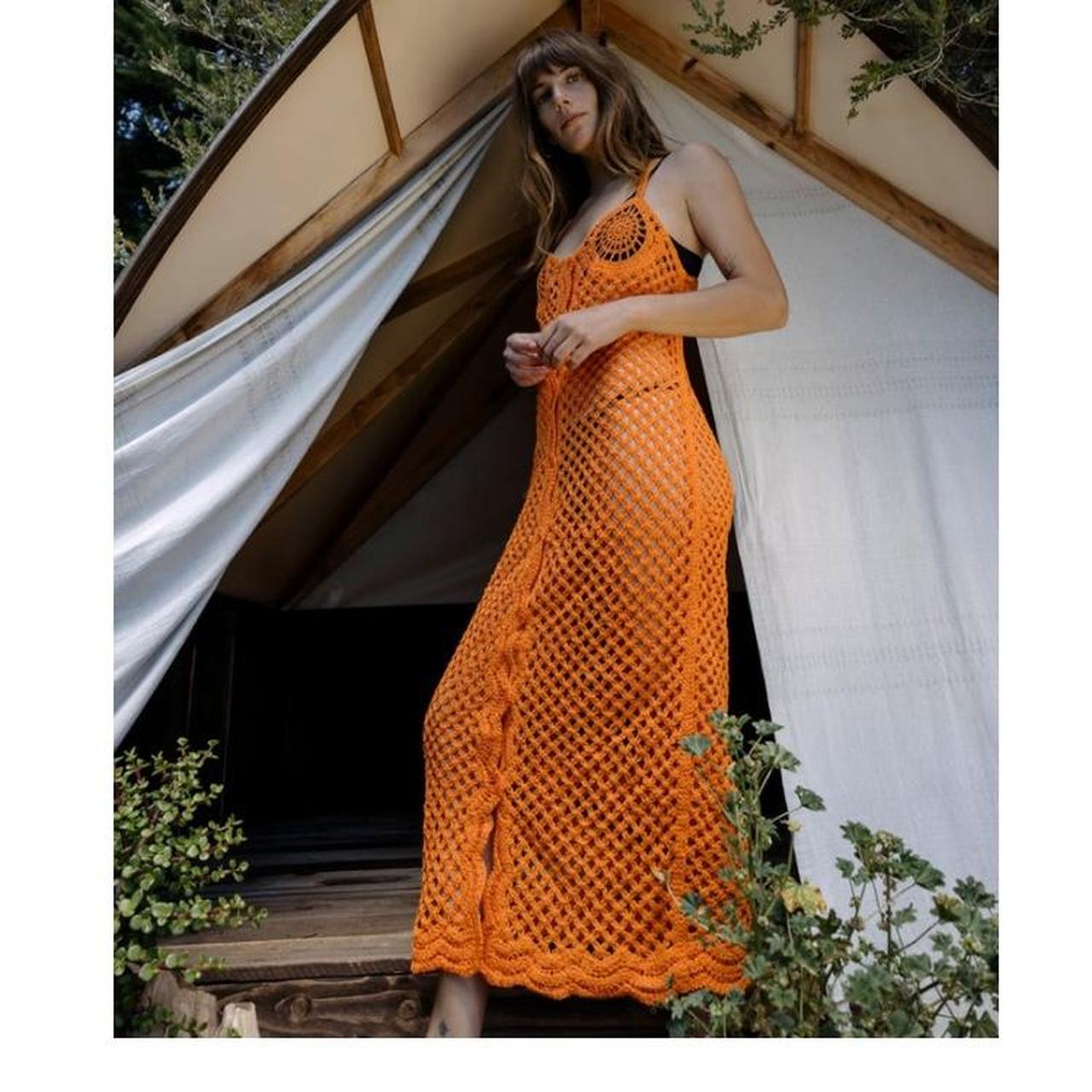 Orange Oversized Knit Dress Zara New Zara Crochet Midi Dress In