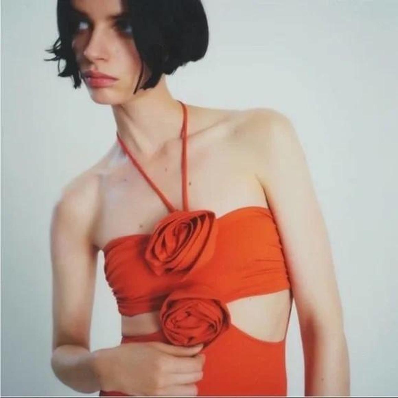 New Unique Design Zara 3D tulip flowers bodysuit Depop