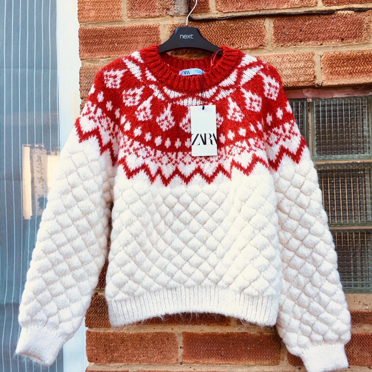 New Warm Cosy Zara Oversized Nordic Knitted Jumper. Depop