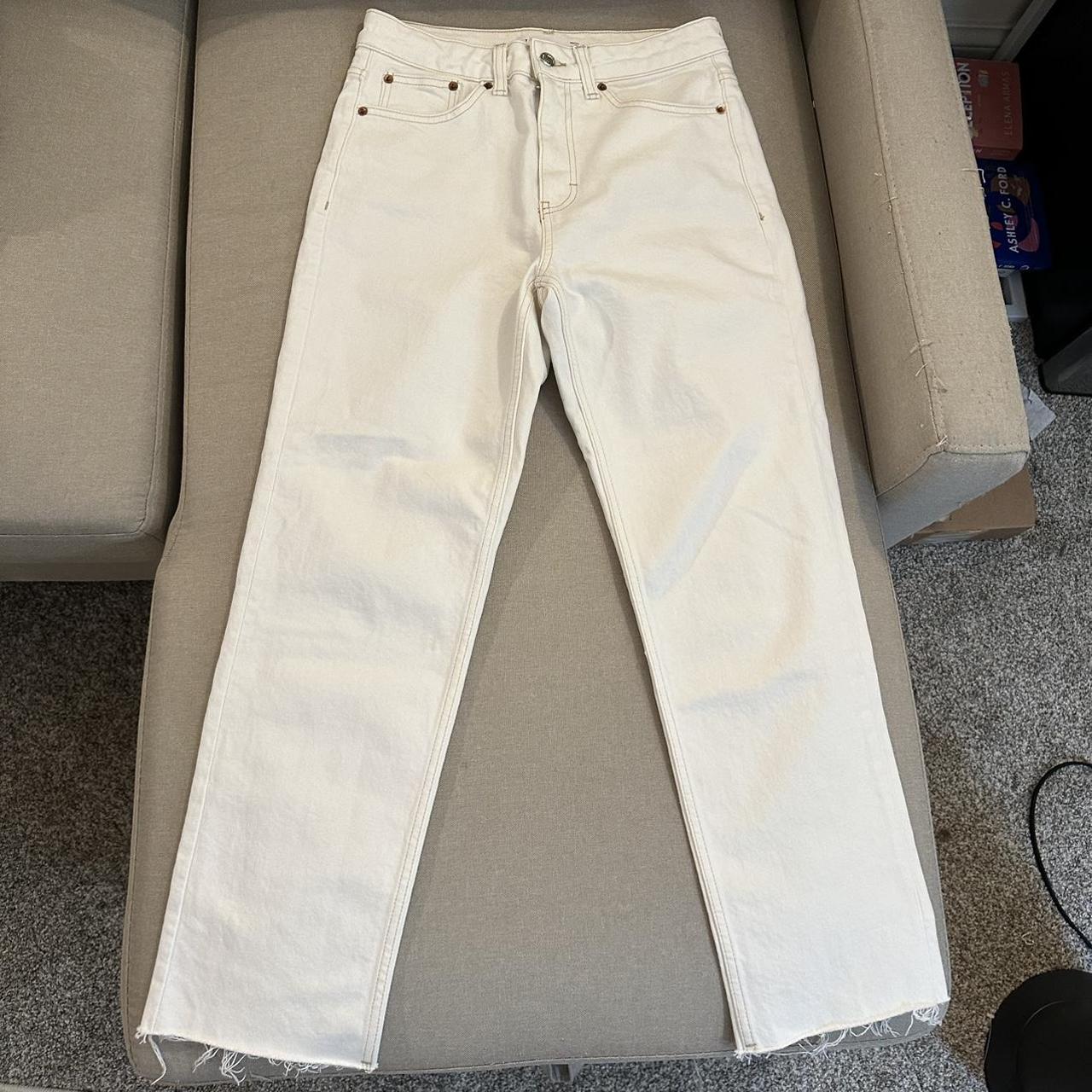 Topshop Women's Cream Jeans | Depop