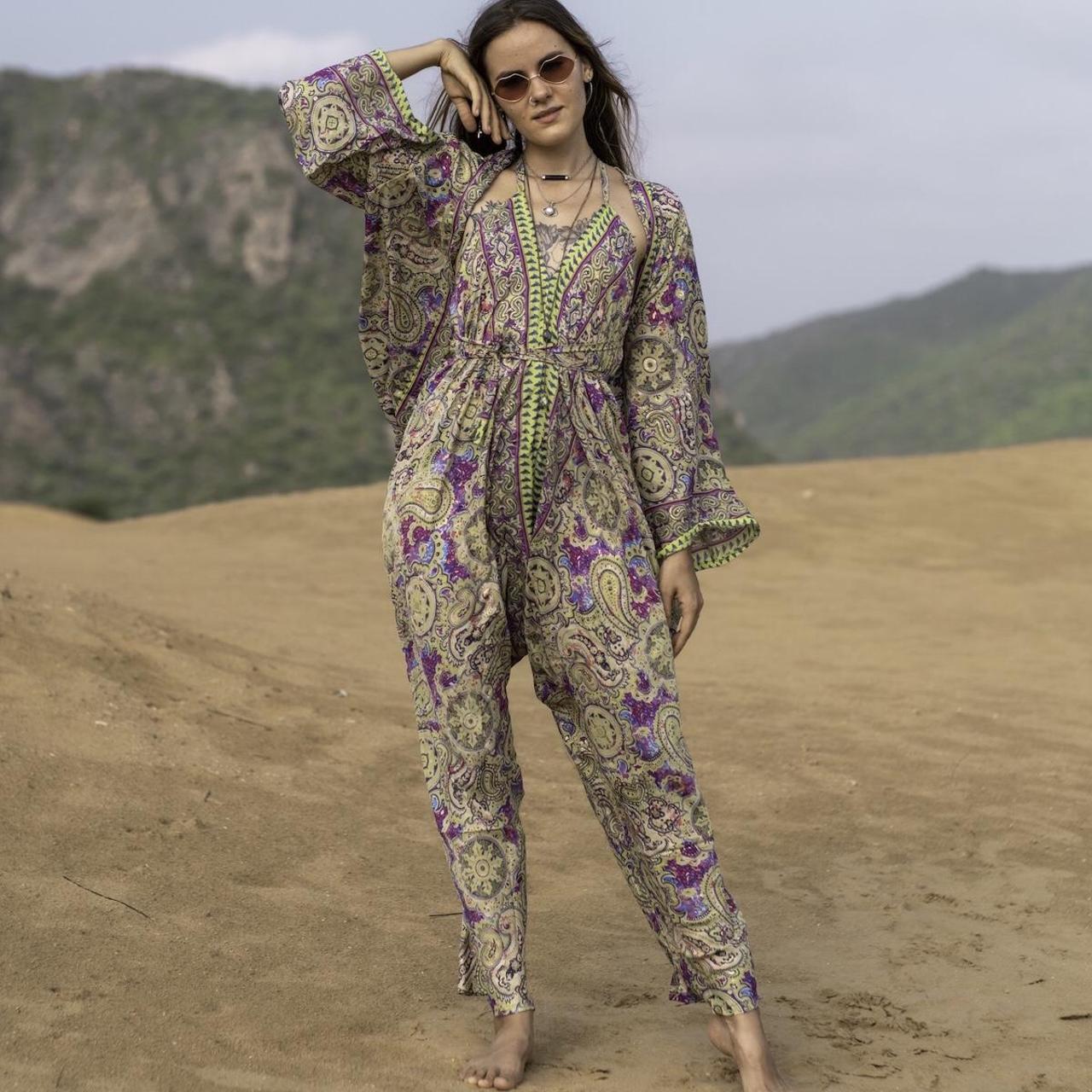 Jumpsuit and jacket set Oneofakind silk... Depop