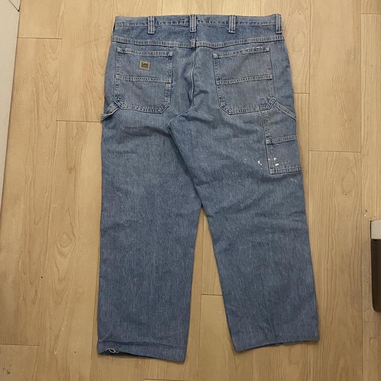 lee dungarees carpenter jeans nice and baggy... - Depop
