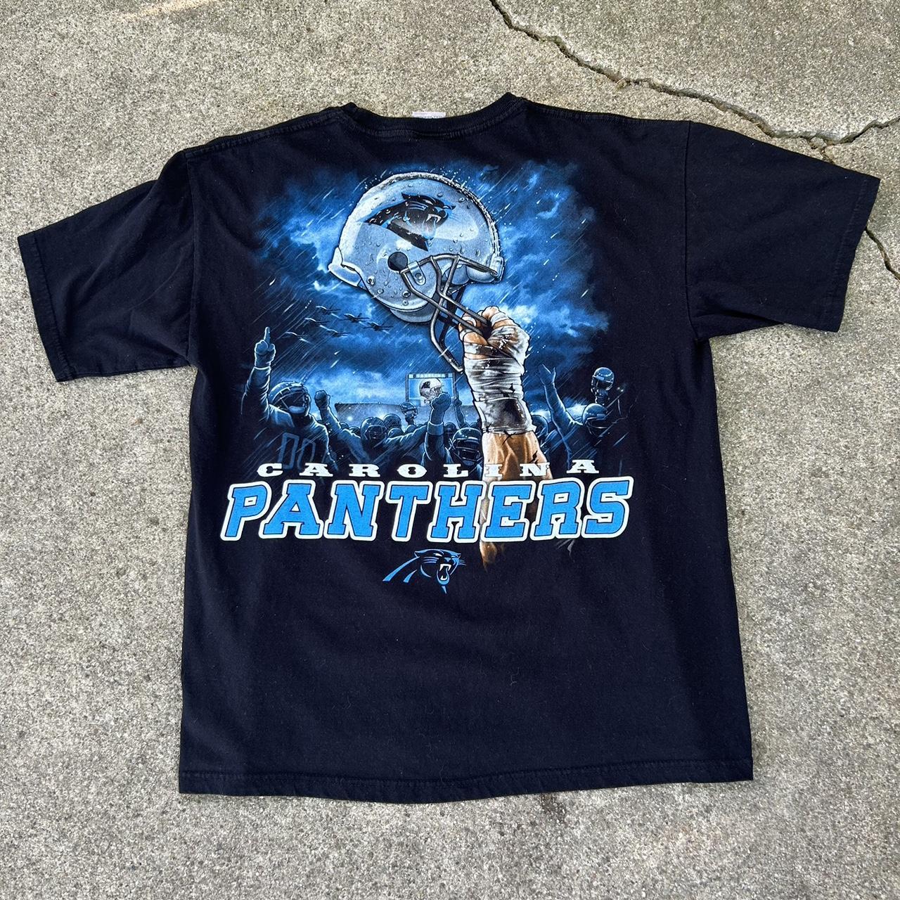 Vintage Majestic Carolina Panthers Tie Dye Shirt - Depop