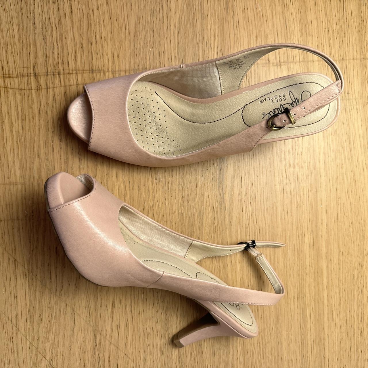 Pale pink open toe heels best sale