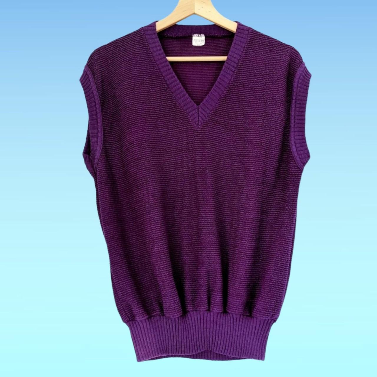 Purple vintage sweater vest / tank top / sweater... Depop