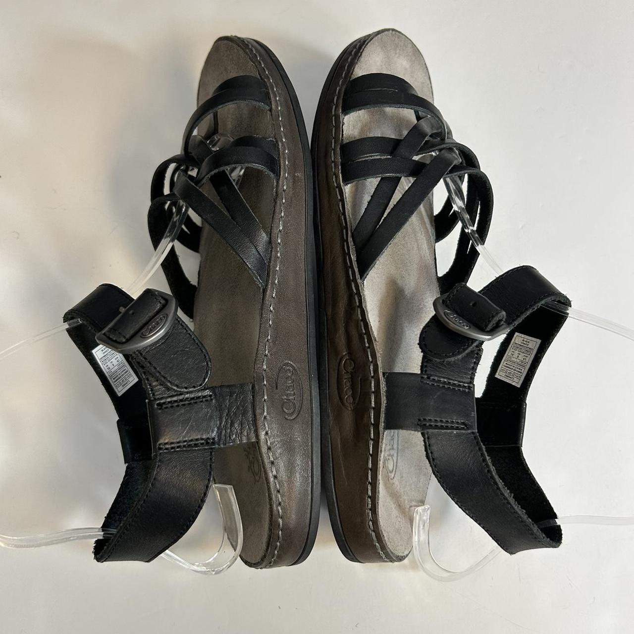 Chaco Fallon Black Leather Sandals. Leather upper