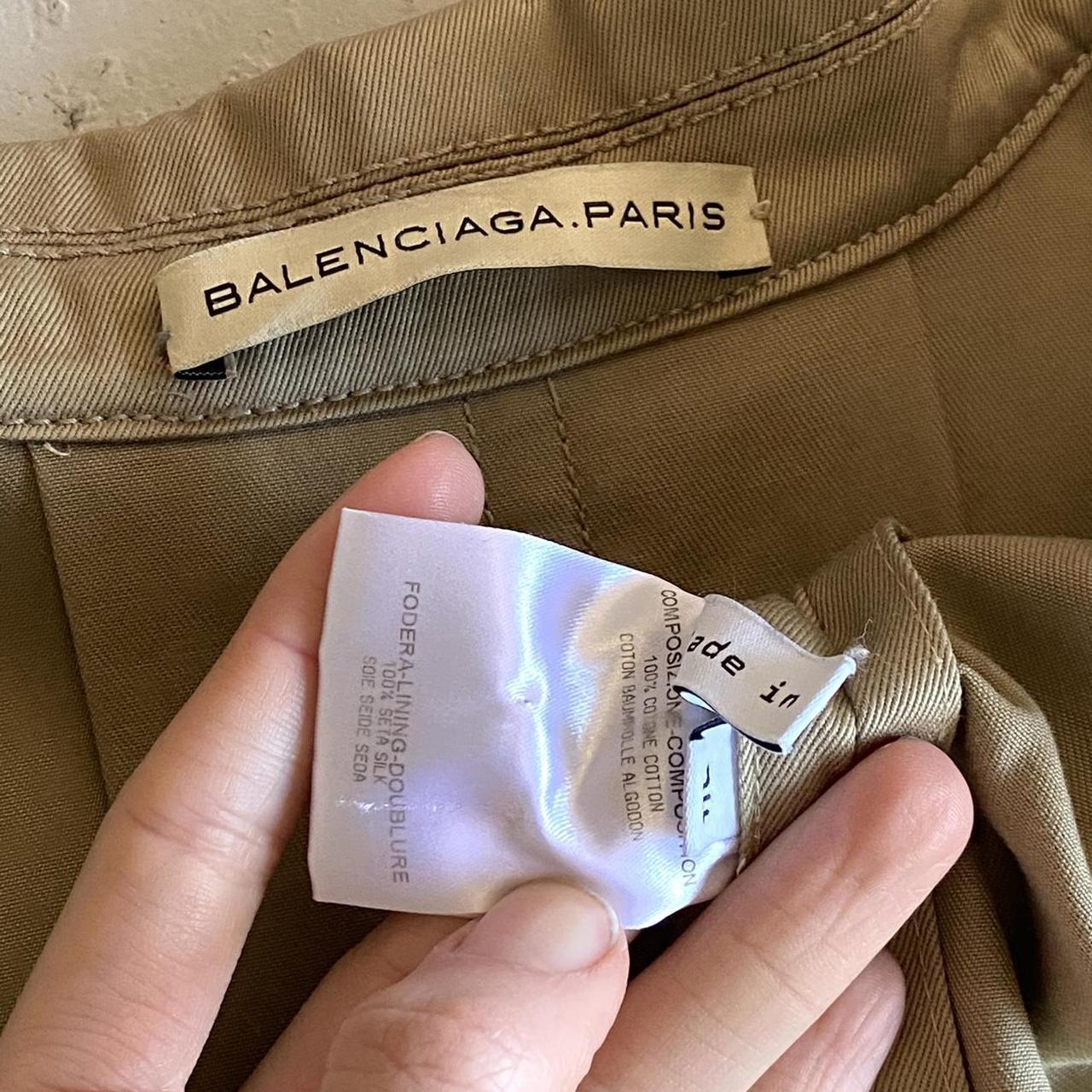 Balenciaga Women's Tan and Cream Coat | Depop