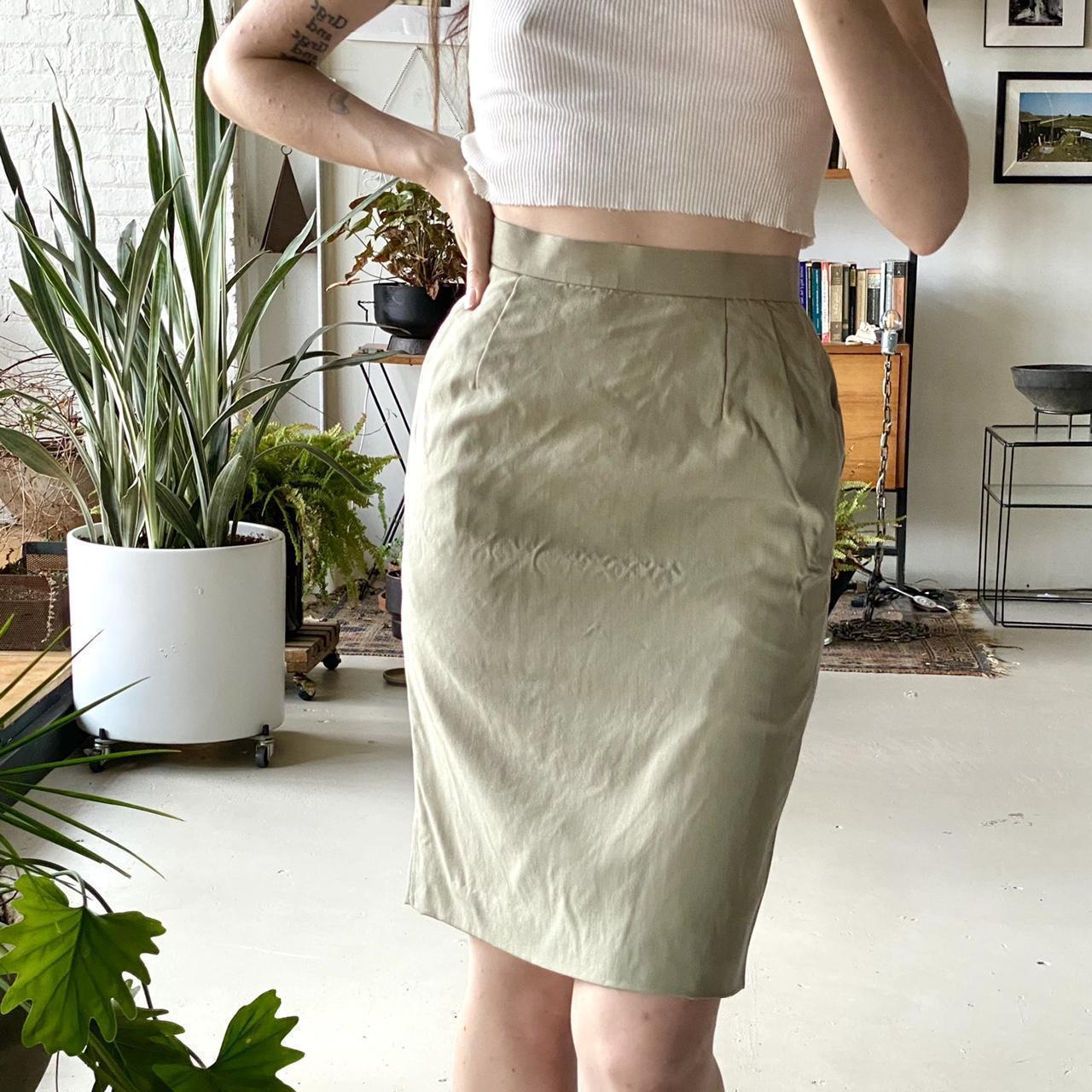 Khaki pencil skirt clearance 80s