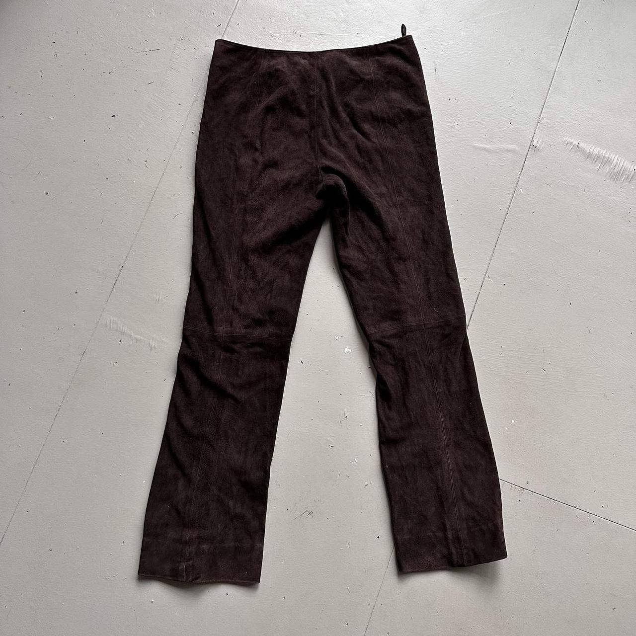 Size small Y2K track pants ⭐️ really nice suede - Depop
