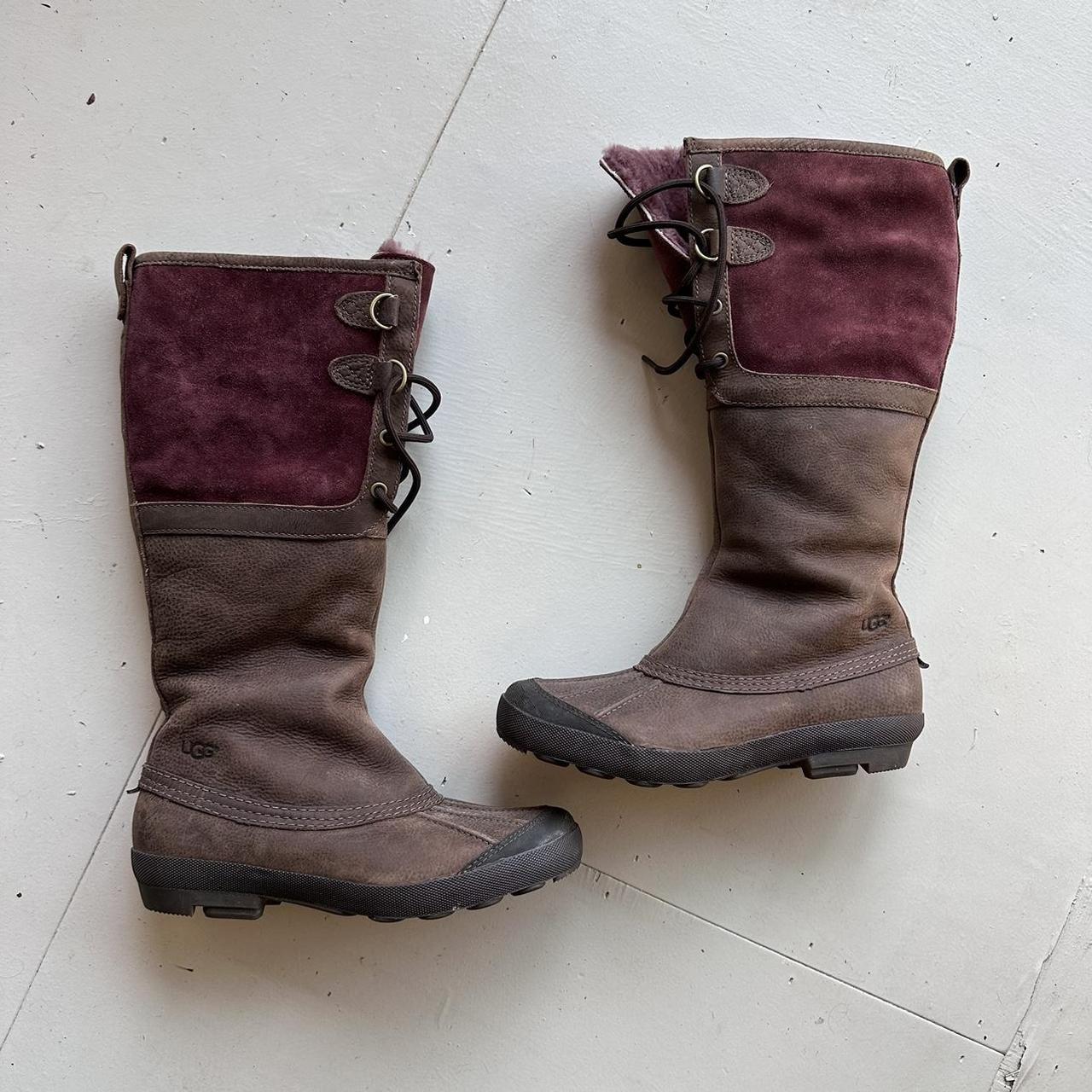 Red leather ugg sale boots