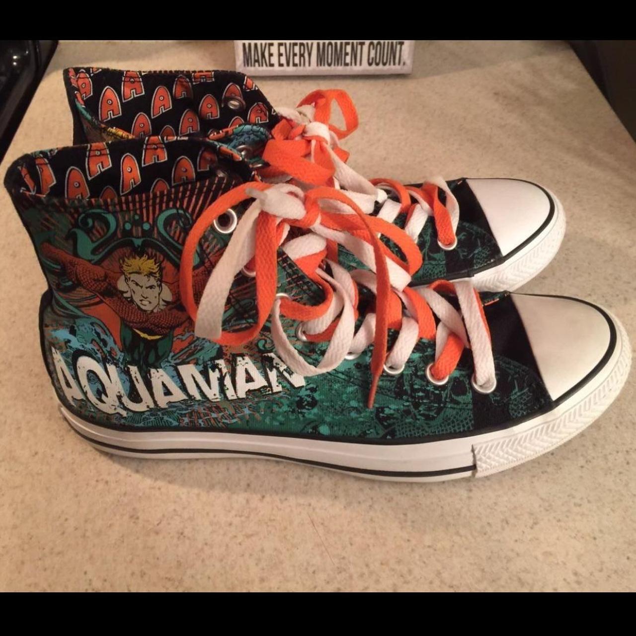 DC Aquaman Converse Mens 7 Womens 9 Like new DC. Depop