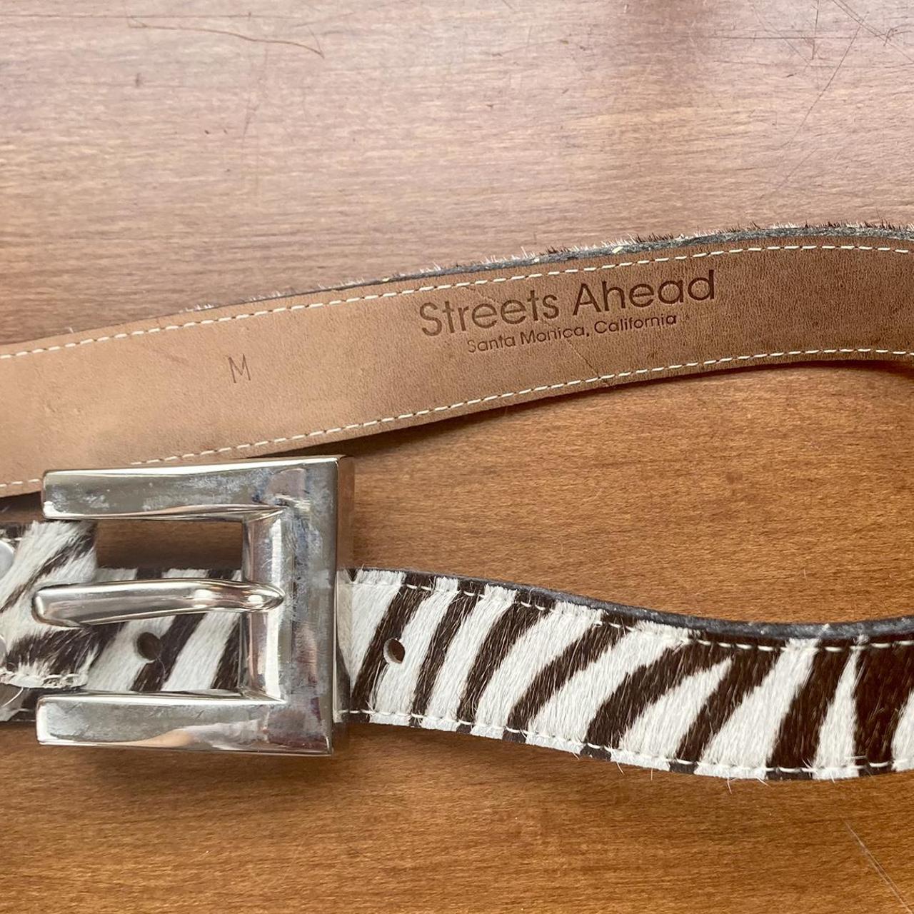 Zebra Cowhide Belt featuring genuine leather +... Depop