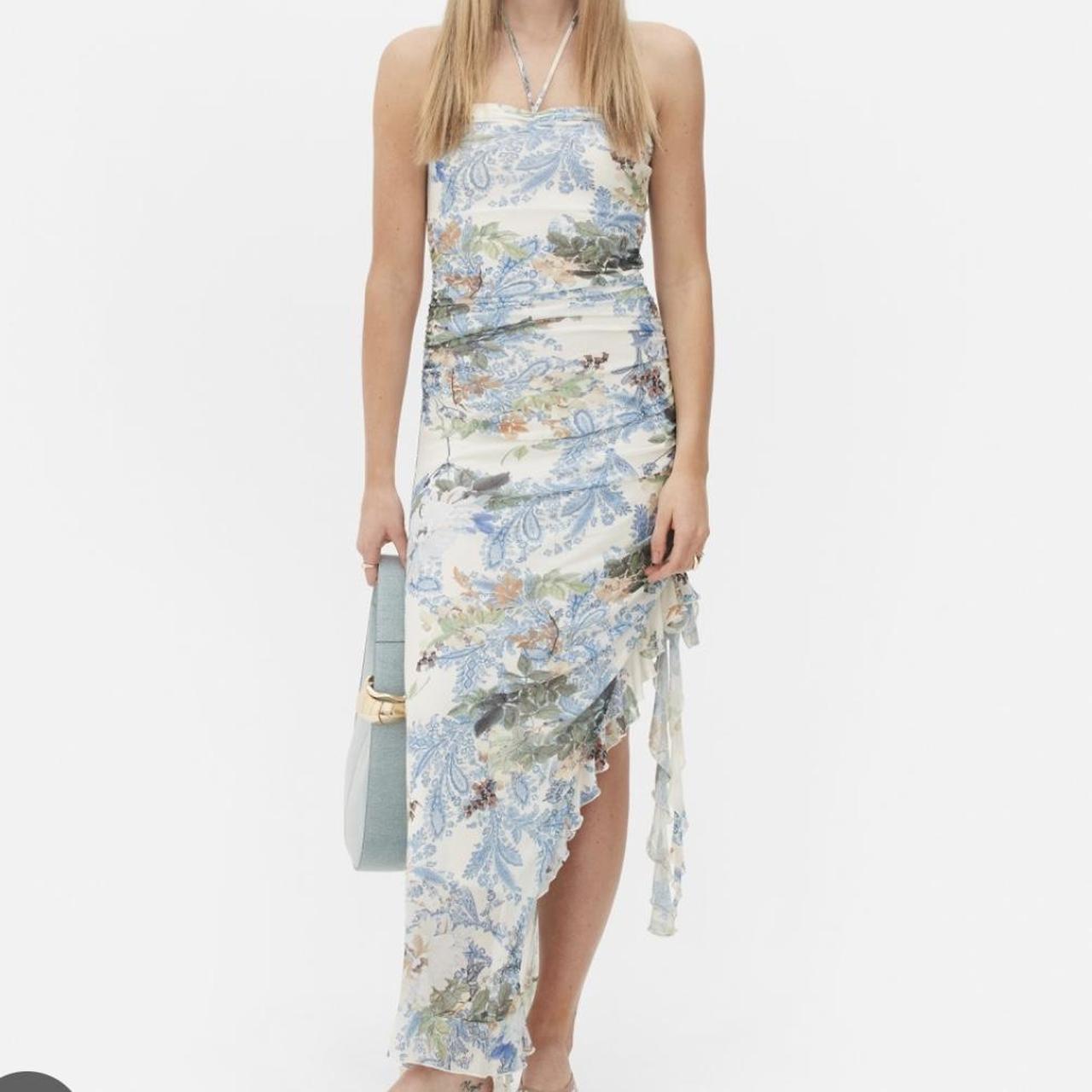 Midi Dresses Primark Blue Floral Dress Blue Floral Halterneck Maxi