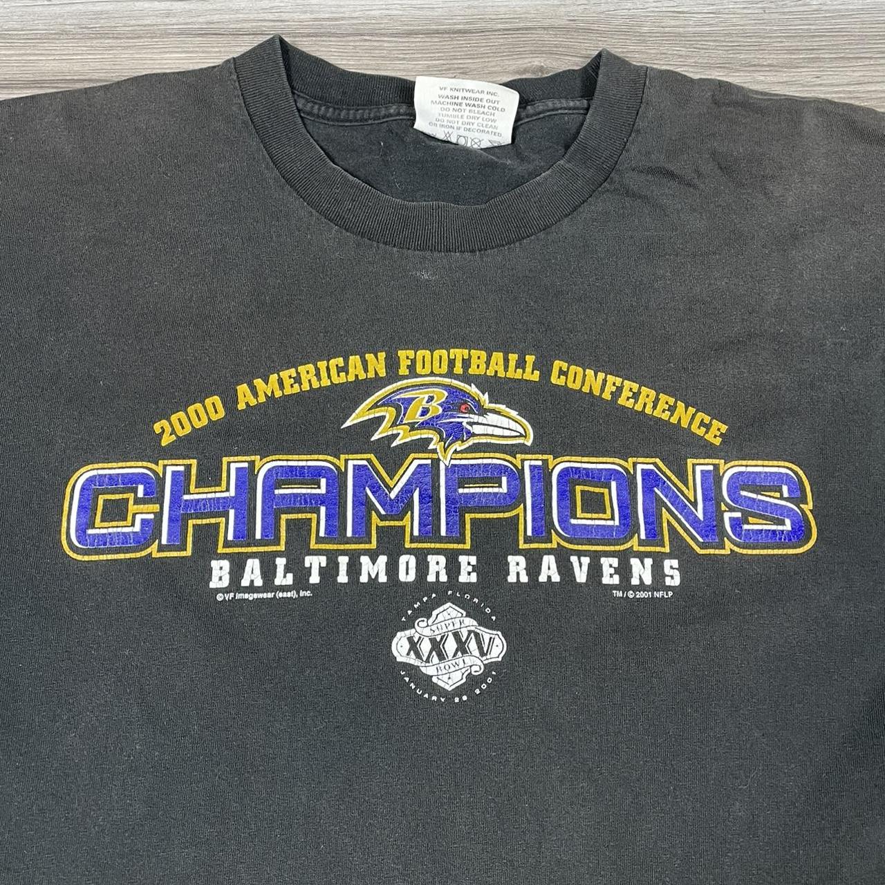 Large 2001 Baltimore Ravens Men's T Shirt 2000 AFC 