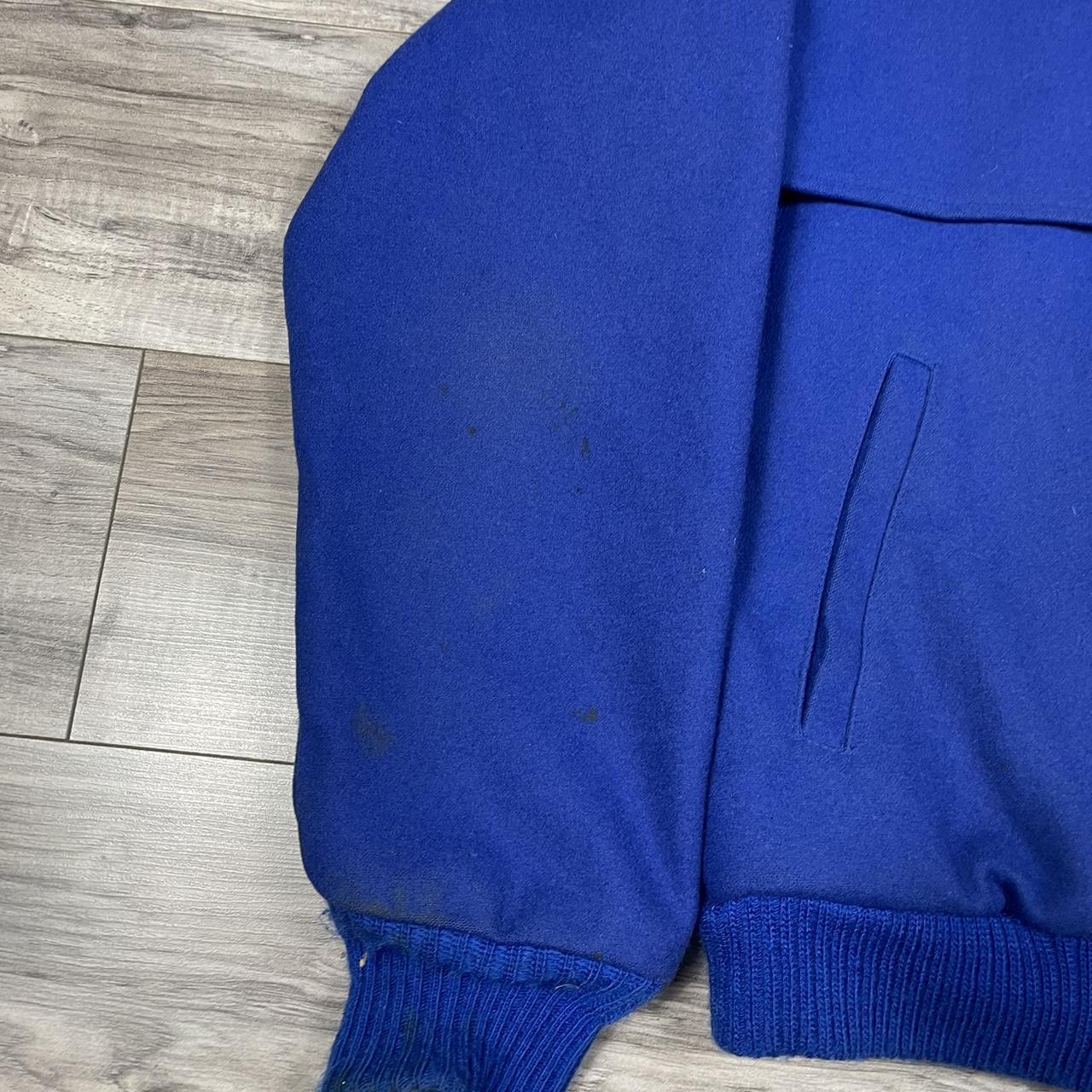Vintage Pendleton Wool Bomber Blue Jacket Size... - Depop