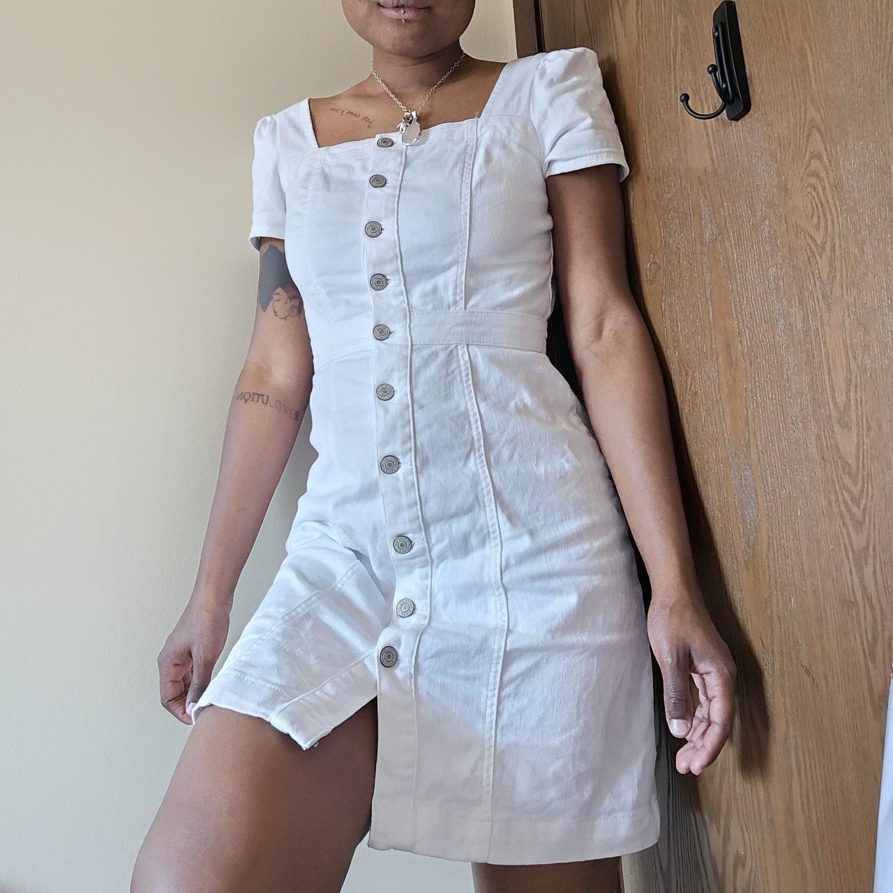 Gorgeous white denim button up dress I bought in. Depop