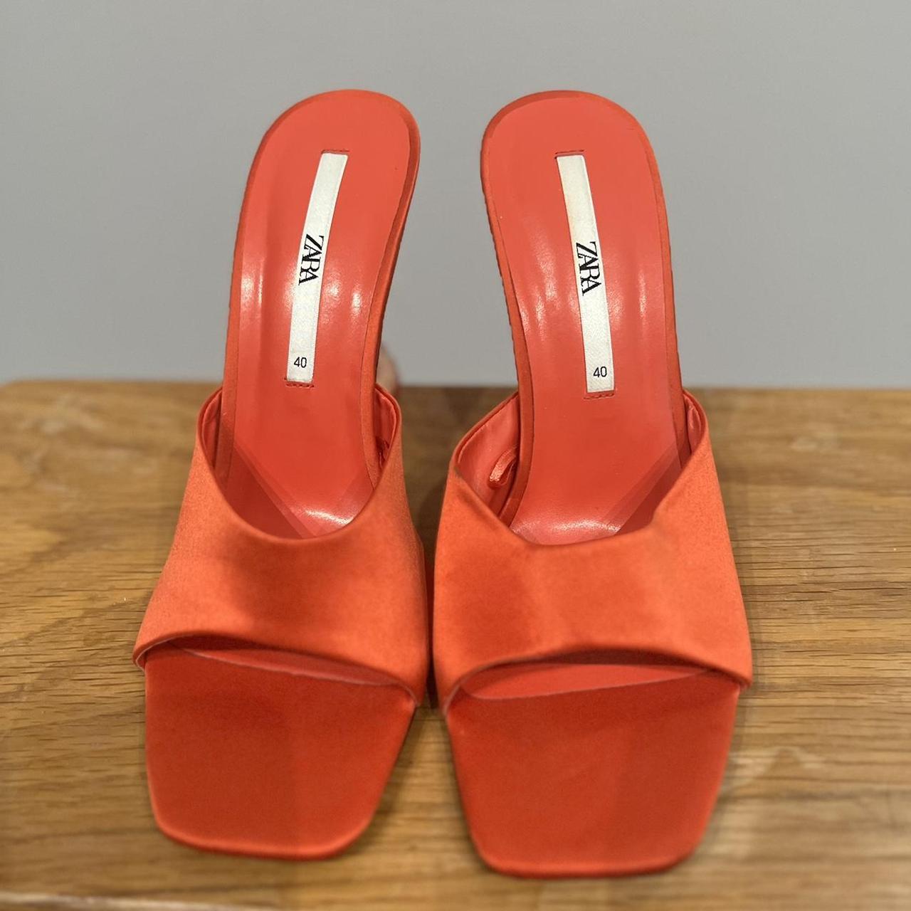 Zara Women's Orange Sandals | Depop