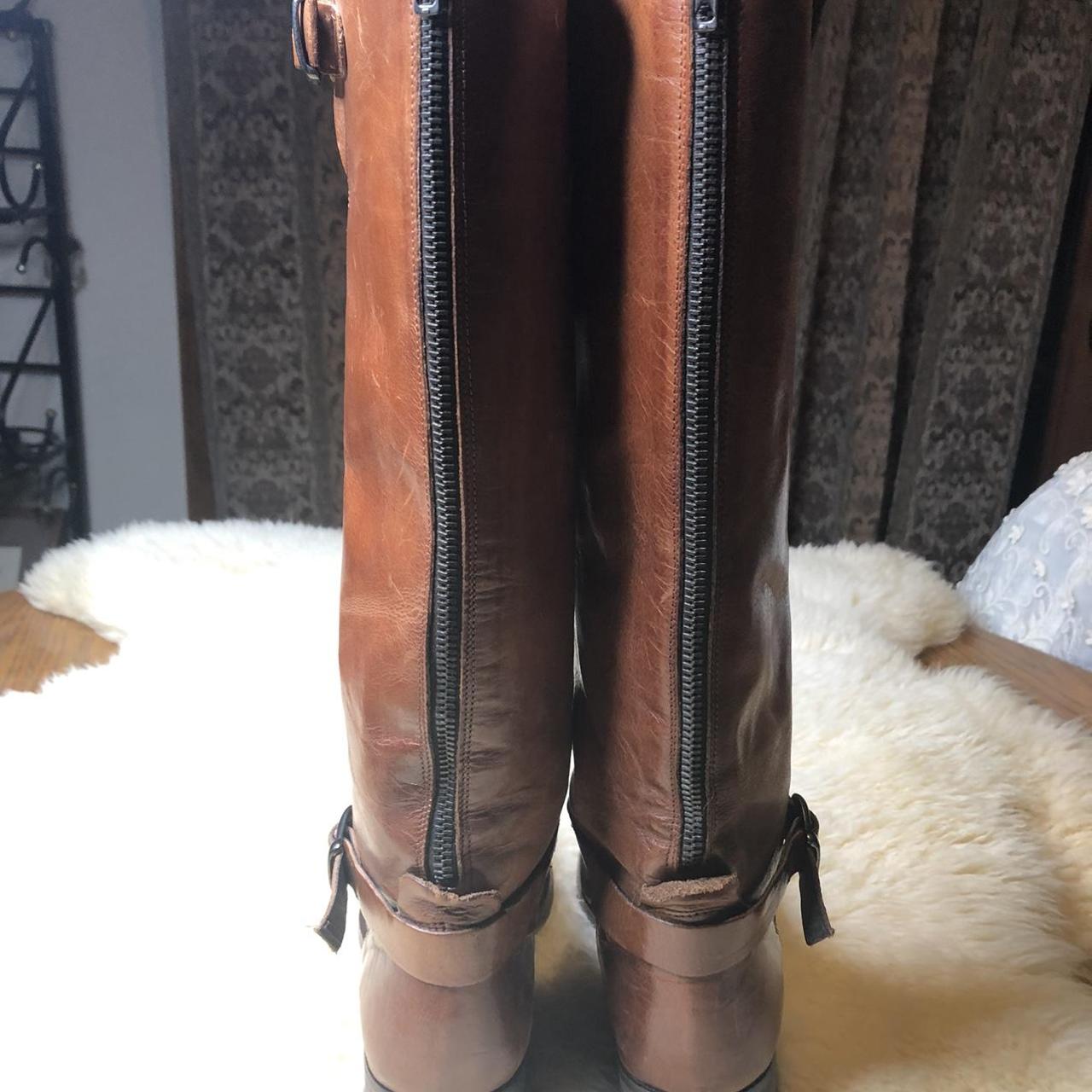 Tan leather riding boots. Slight scuffing on toes... Depop